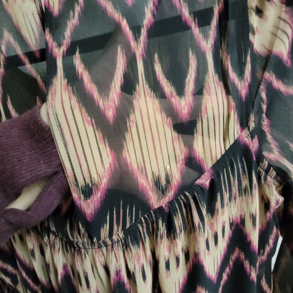 Express Aztec Chiffon Swing Midi Dress Small - Picture 13 of 15